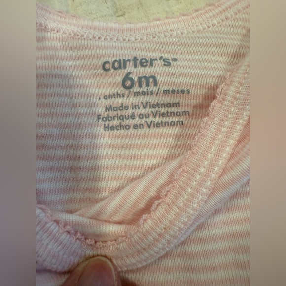 Carter’s - Infant Girl’s 3 long-sleeved flower/stripes onesies - 6-9 mos - Picture 4 of 7